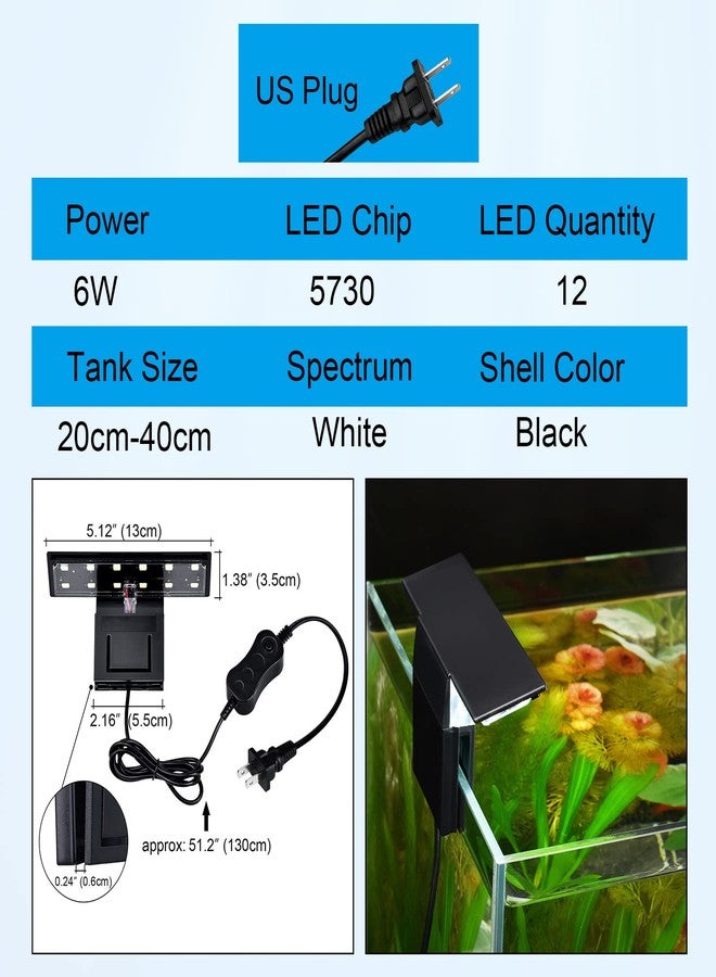 WEAVERBIRD Aquarium Light Fish Tank LED Light 6W 12 LED Planted Clip Lamp for 8-15Inch 6mm Thick Fish Tanks - Image 5